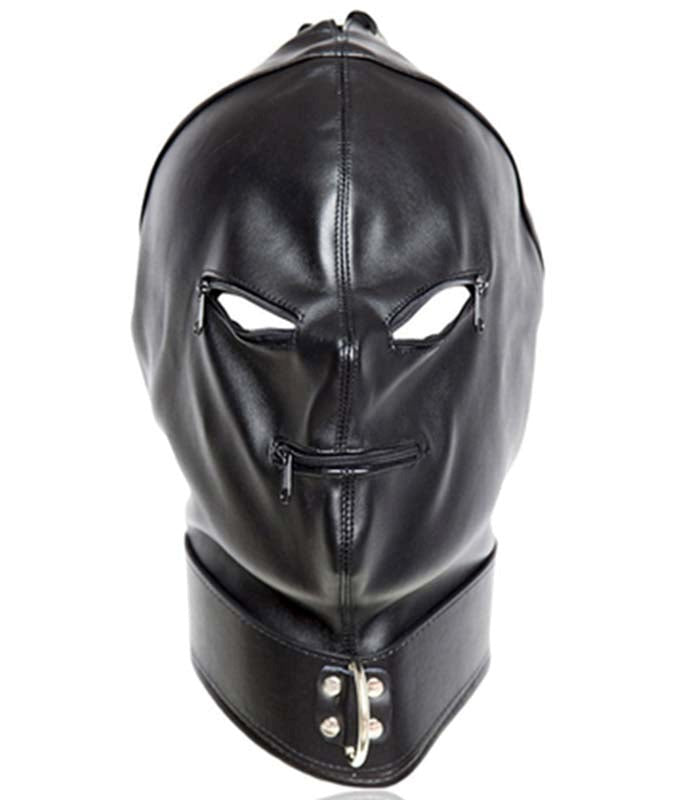 Basic Zipper Hood With O-Ring Collar Bondage Hoods
