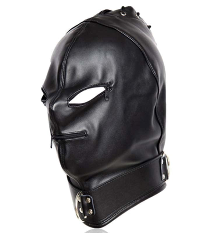 Basic Zipper Hood With O-Ring Collar Bondage Hoods