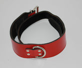 Hell's Couture Passion-Igniting Adjustable Red Leather Collar Collars and Leads