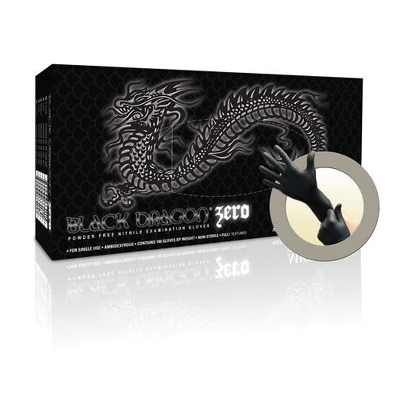 Microflex Black Dragon Zero Powder-Free Nitrile Gloves - Advanced Grip Dental and Clinical