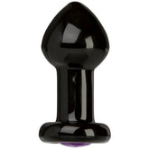 Doc Johnson Black Rose Crystal Butt Plug Medium Glass Sex Toys