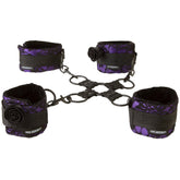 Doc Johnson Black Rose Four-Way Foreplay Cuff Set Cuffs and Restraints