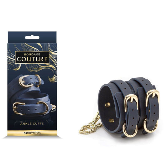 Bondage Couture Ankle Cuff - Sophisticated Sensuality in Blue Cuffs and Restraints