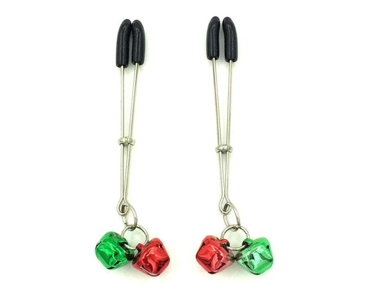Bondage Nipple Clamps with Two Bells - Breast and Nipple Toys