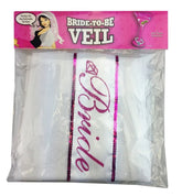 Bride-To-Be Veil White and Pink Fancy Dress Ups