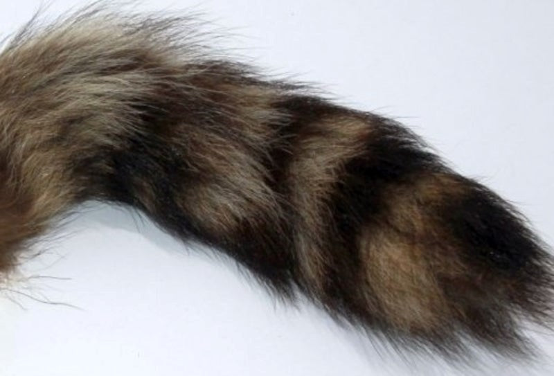 Brown Faux Fox Tail Gold Ribbed Butt Plug Steel Sex Toys