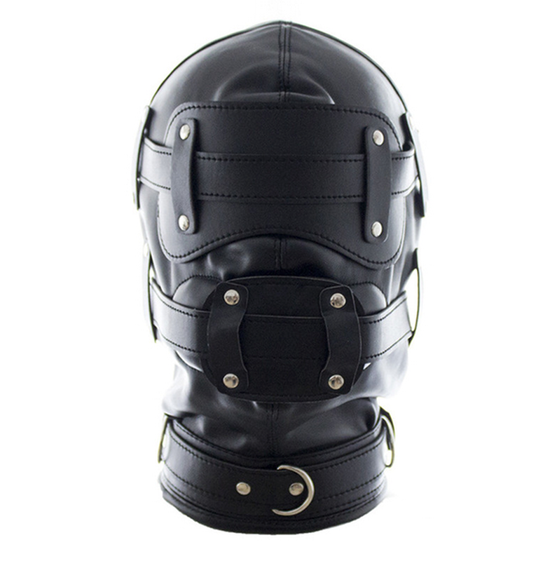 Bug-Eyed Lockdown Hood With Penis Gag Bondage Hoods