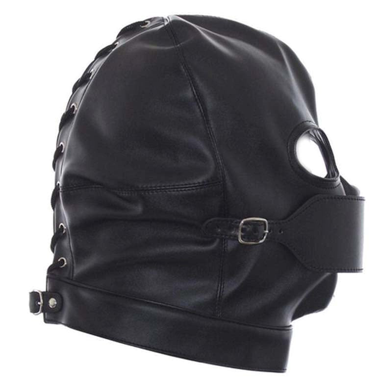 Cafe Bondage Hood Leather Bondage Hoods