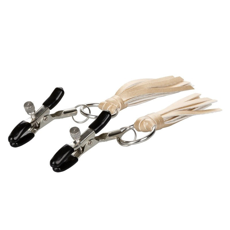California Exotics Playful Tassels Womens Nipple Clamps Nipple and Clit Clamps