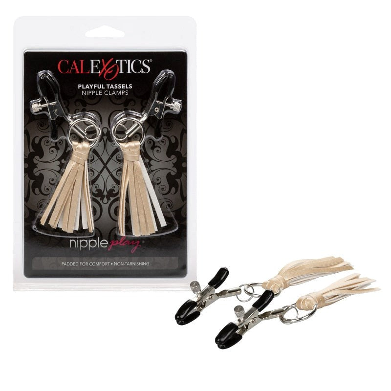 California Exotics Playful Tassels Womens Nipple Clamps Nipple and Clit Clamps