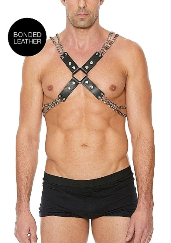 Chain and Chain Harness Black Cuffs and Restraints