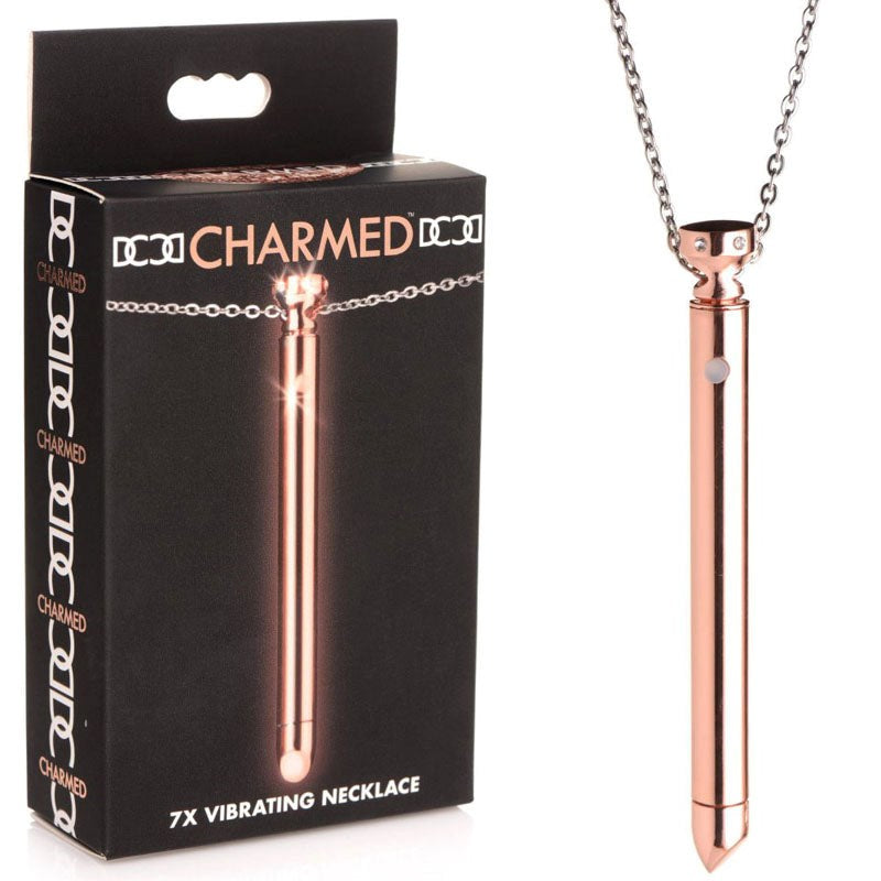 Sensual Allure - Charmed 7X Vibrating Necklace in Rose Gold Luxury Sex Toys