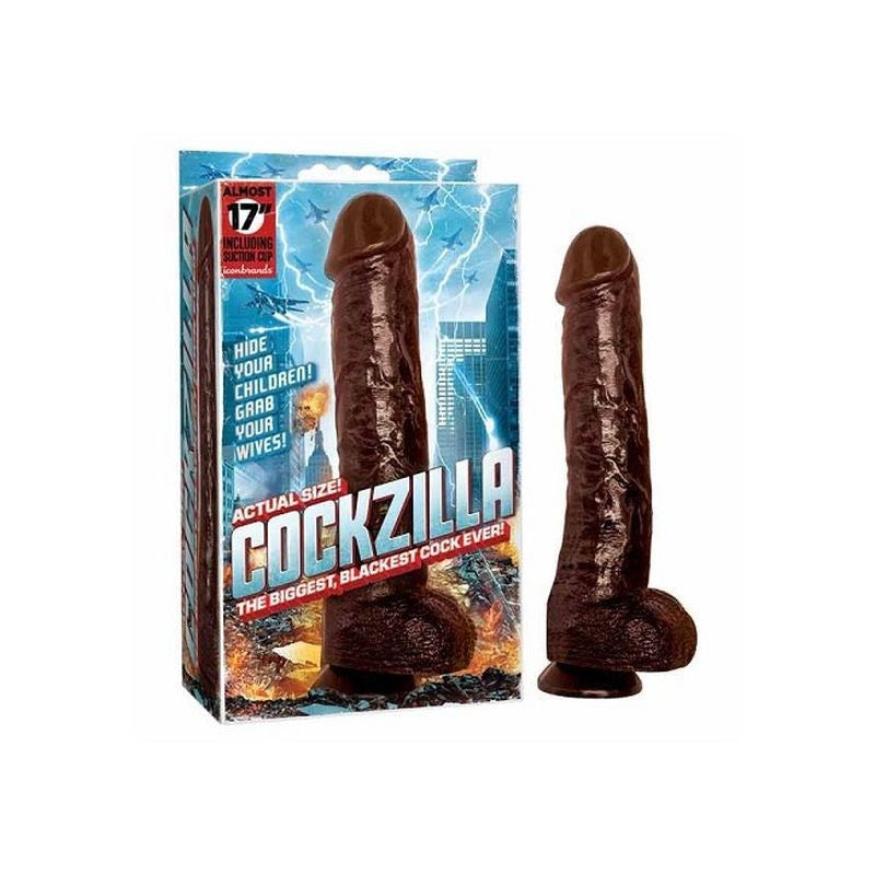 Cockzilla Black 17 Inch Dong Realistic Dildos