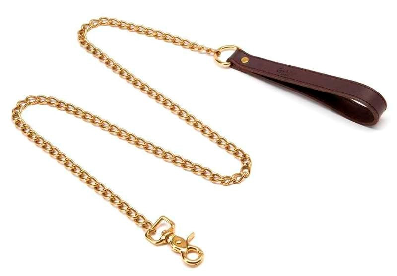 Coco de Mer Brown Leather Lead Collars and Leads