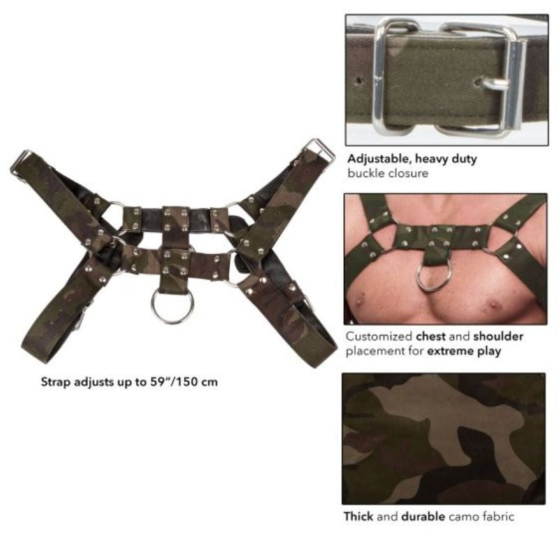 Colt Camo Bondage Play Chest Harness Cuffs and Restraints