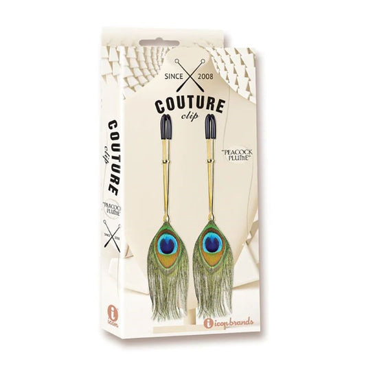 Couture Clip - Peacock Plume Luxury Nipple Clamps - Nipple and Clit Clamps