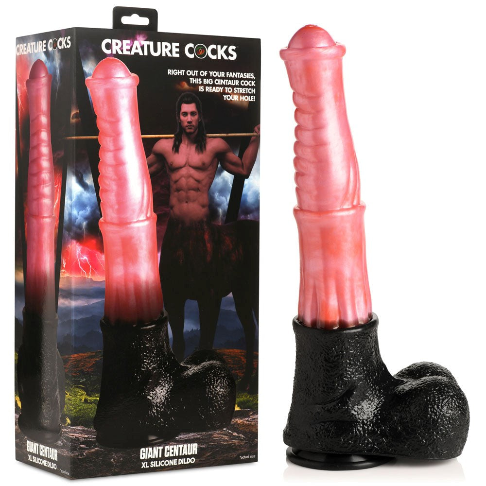 Creature Cocks Giant Centaur Dildo - Ribbed Pleasure, Suction Cup Base Non-Realistic Dildos