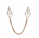 Cripple Nipple Clover Clamps Pearls & Chain Breast and Nipple Toys