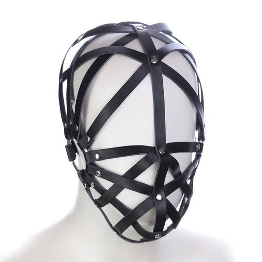 Cross Belt Half Face Hood - Bondage Hoods