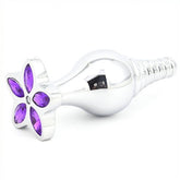 Cusp Head Butt Plug With Leaf Bling Steel Sex Toys