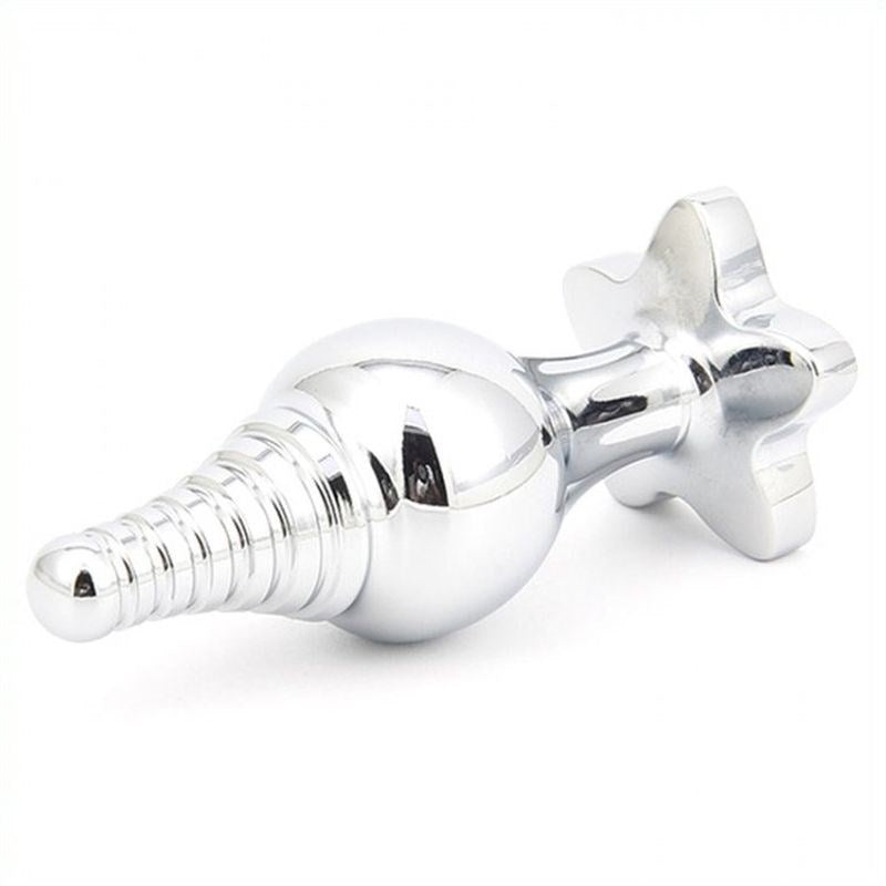 Cusp Head Butt Plug With Leaf Bling Steel Sex Toys