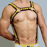 D.M Neoprene Chest Harness with Suspenders For Him Cuffs and Restraints