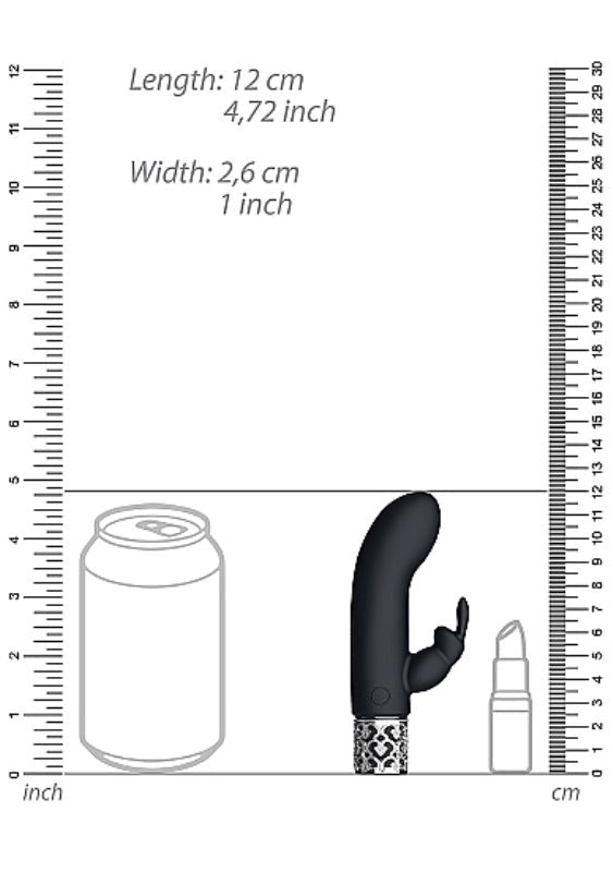 Dazzling Rechargeable Silicone Bullet Black Rabbit Vibrators