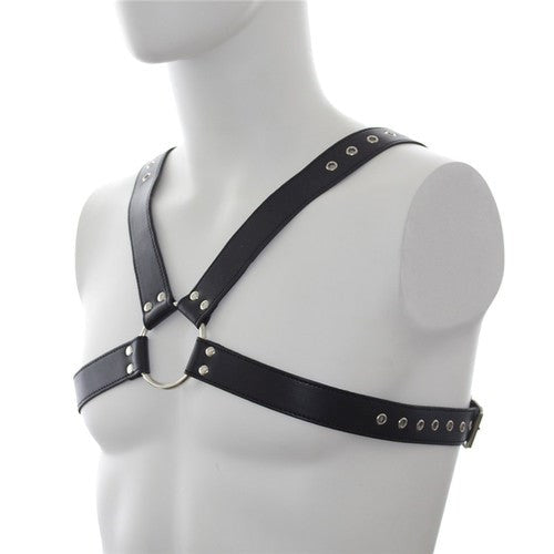 Deluxe Faux Leather Chest Harness Cuffs and Restraints