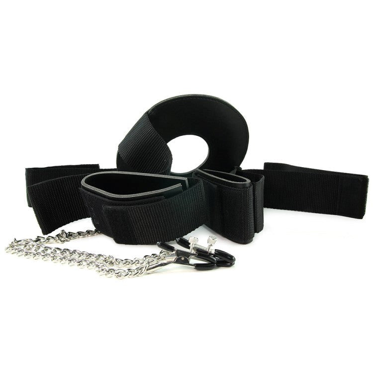 Detained Restraint System with Nipple Clamps Breast and Nipple Toys