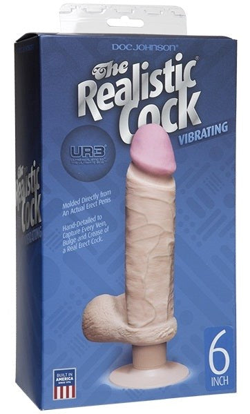 Doc Johnson 6 Inches UR3 Vibrating Realistic Cock White Realistic Dildos