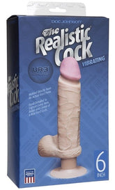 Doc Johnson 6 Inches UR3 Vibrating Realistic Cock White Realistic Dildos