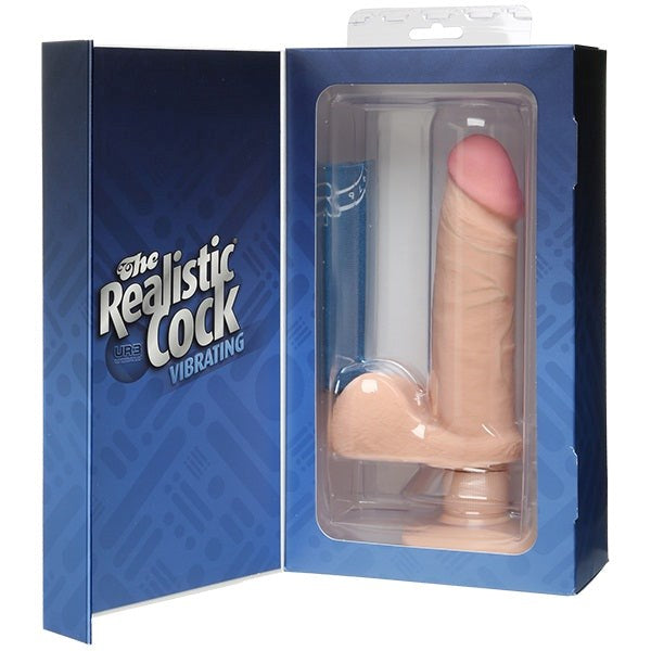 Doc Johnson 6 Inches UR3 Vibrating Realistic Cock White Realistic Dildos
