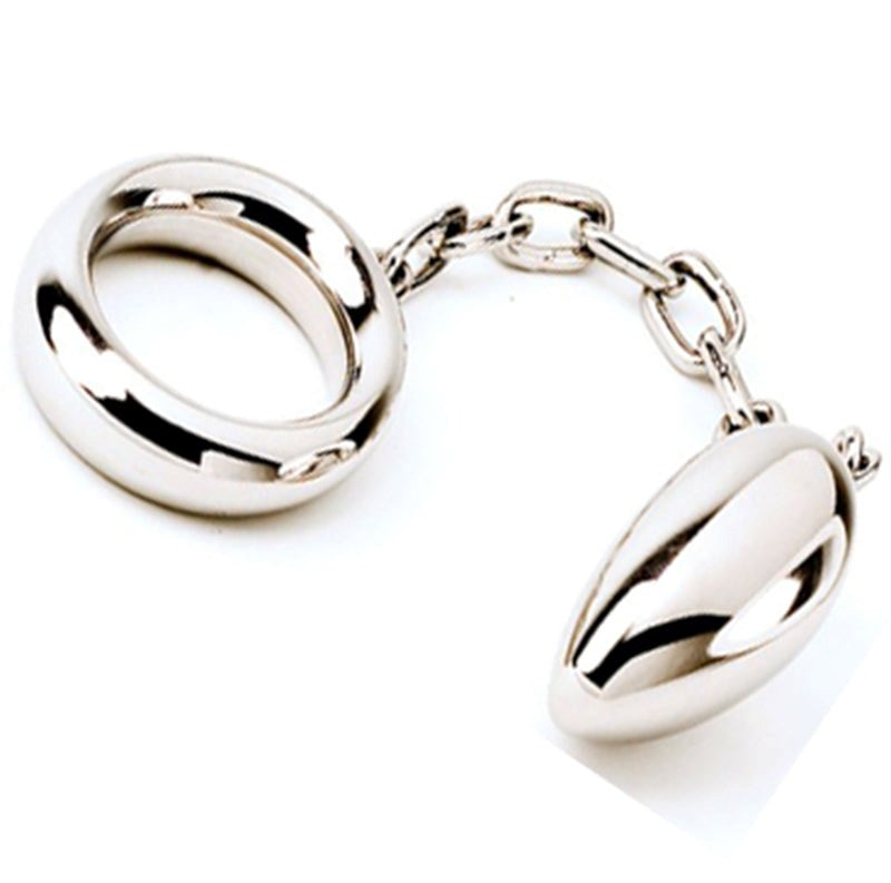 Pleasure-Enhancing Donut Steel Cock Ring with Anal Egg Spreaders and Hangers