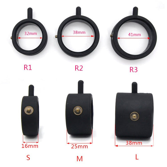 Double Silicone Electric Shock Cock & Ball Ring Medium - Electro Sex