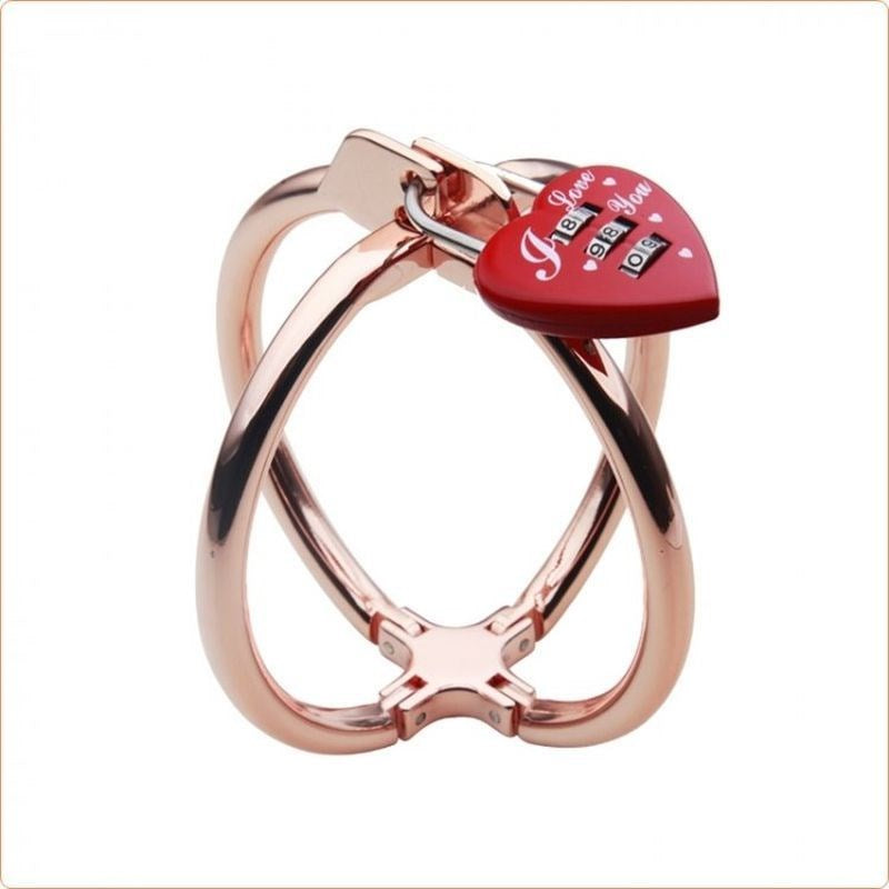 Ellipse Stainless Steel Heart Lock Cross Cuffs Cuffs and Restraints