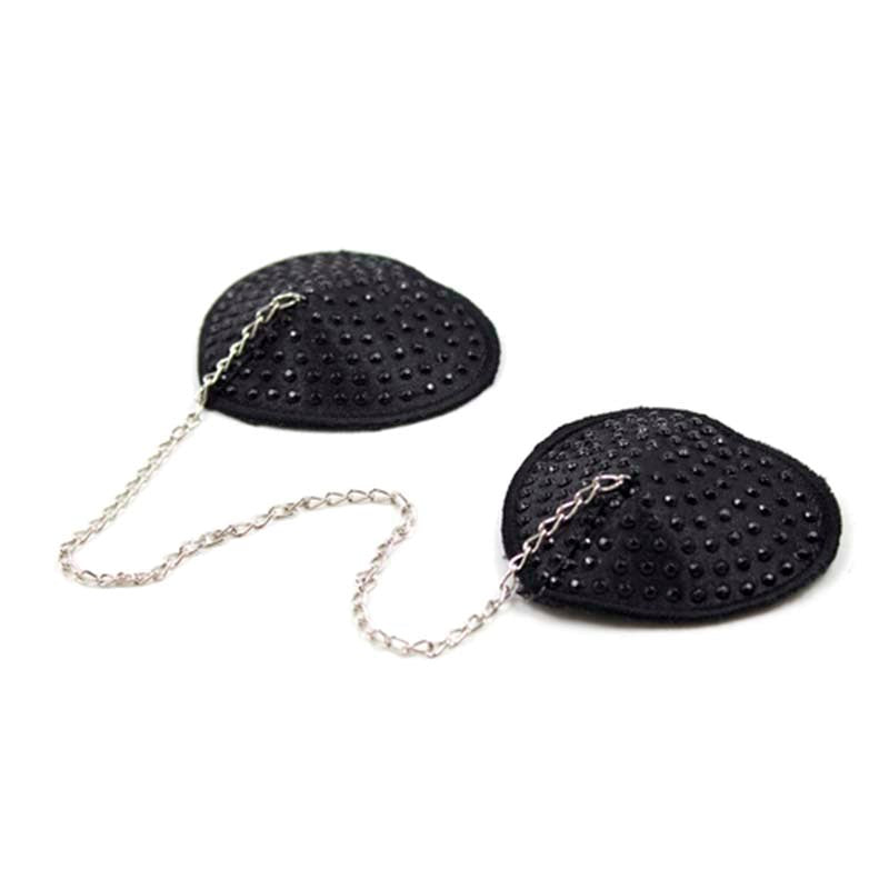 Encrusted Heart Shaped Nipple Pasties Fancy Dress Ups