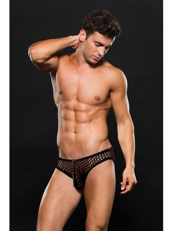 Envy Menswear's Captivating Fishnet Bikini - Black Mens Briefs And Boxers