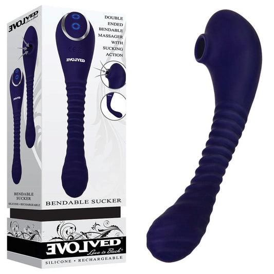 Evolved Bendable Clitoral Sucker - Blue - Clit Ticklers and Pulsators