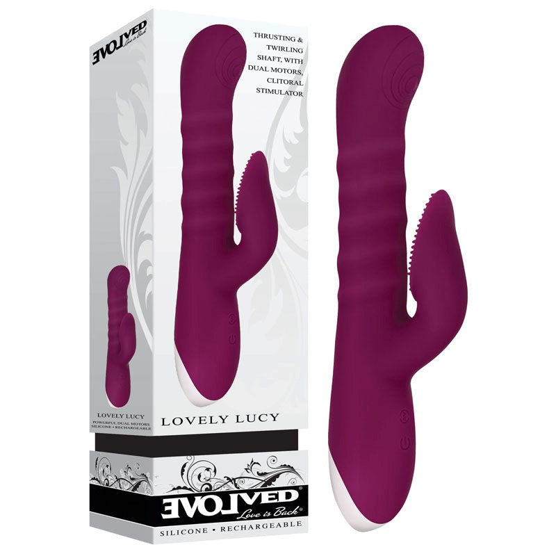 Evolved Lovely Lucy - Burgundy Pleasure Enhancer Rabbit Vibrators