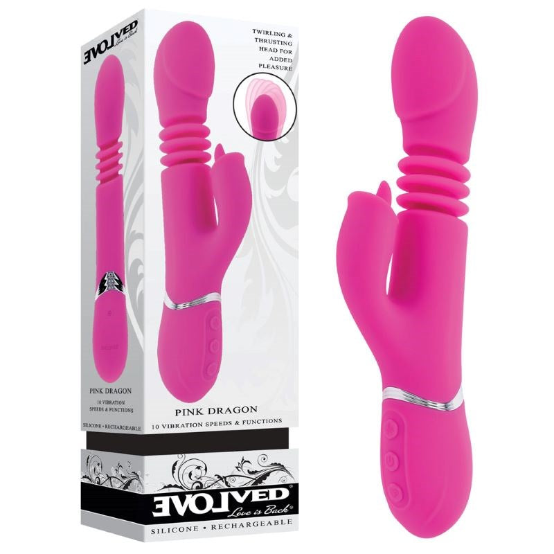 Evolved PINK DRAGON - Legendary Pleasure Unleashed Rabbit Vibrators