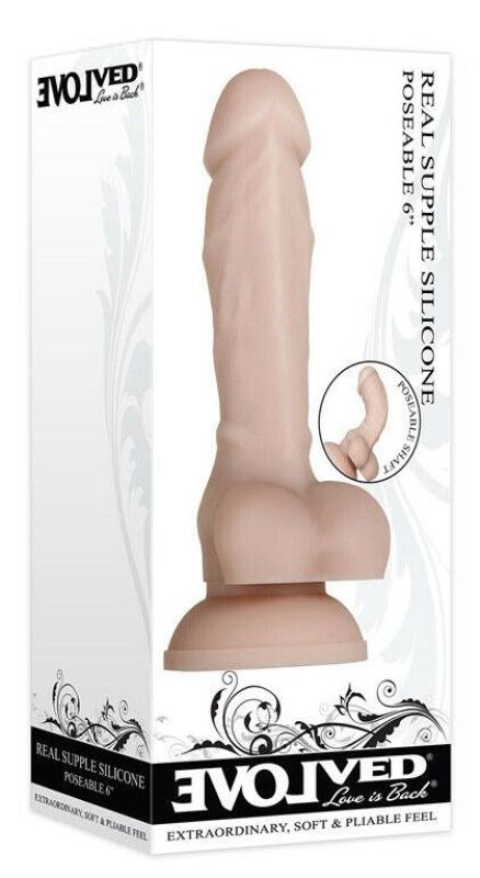 Evolved Real Supple Silicone Poseable 6 inch Dildo Realistic Dildos