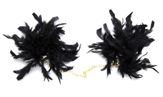Feather Cuffs with Golden Chain - Cuffs and Restraints