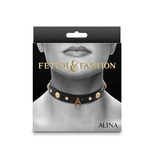 Fetish & Fashion Alina Submissive Collar - Elevate Your BDSM Experiences {% if variant != 'Default Title' and variant != blank %} {% endif %} Collars and Leads