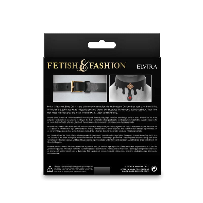 Fetish & Fashion - Elvira Bondage Collar of Allure and Elegance Collars and Leads