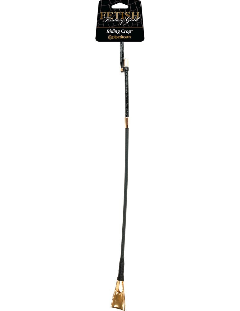 Fetish Fantasy Gold BDSM Play Riding Crop Black Whips And Crops