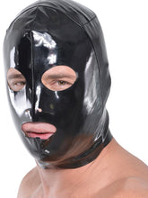 Fetish Fantasy Wet Look 3 Hole BDSM Hood For Him Bondage Hoods