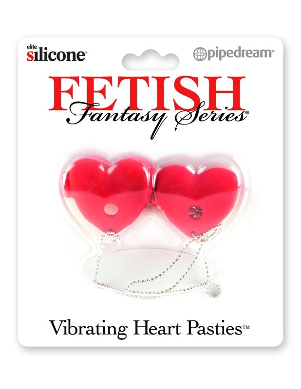 Fetish Fantasy Series Vibrating Heart Shape Pasties Red Breast and Nipple Toys