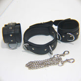 Fierce Wrist and Neck Restraints With Connecting Chain Cuffs and Restraints