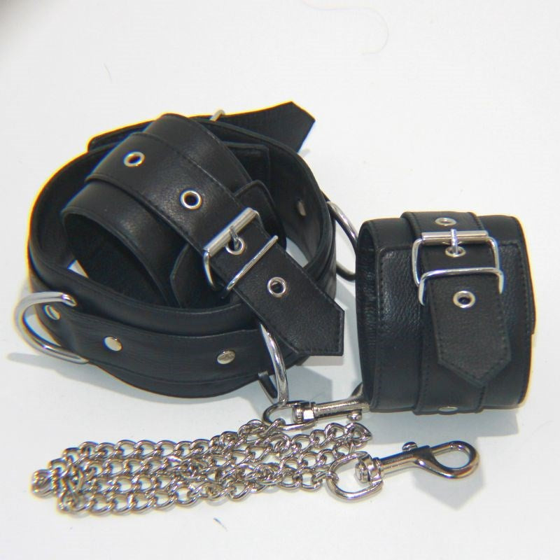 Fierce Wrist and Neck Restraints With Connecting Chain Cuffs and Restraints
