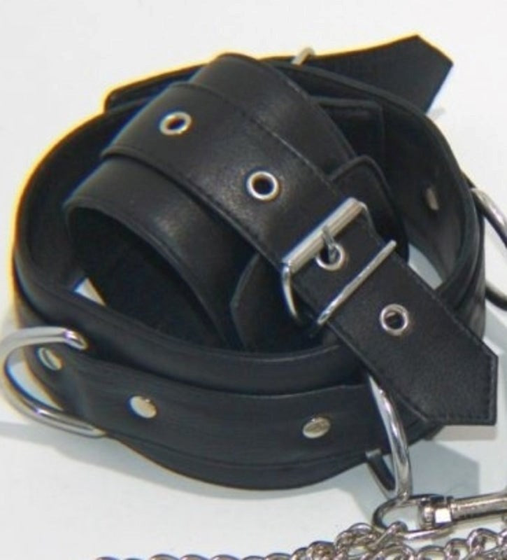 Fierce Wrist and Neck Restraints With Connecting Chain Cuffs and Restraints